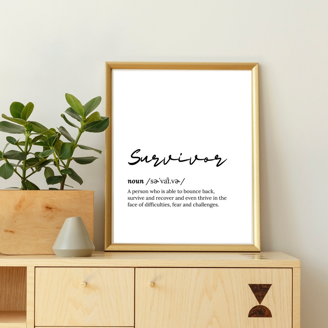 Survivor Dictionary Definition Script Font Inspirational Poster - Image 3