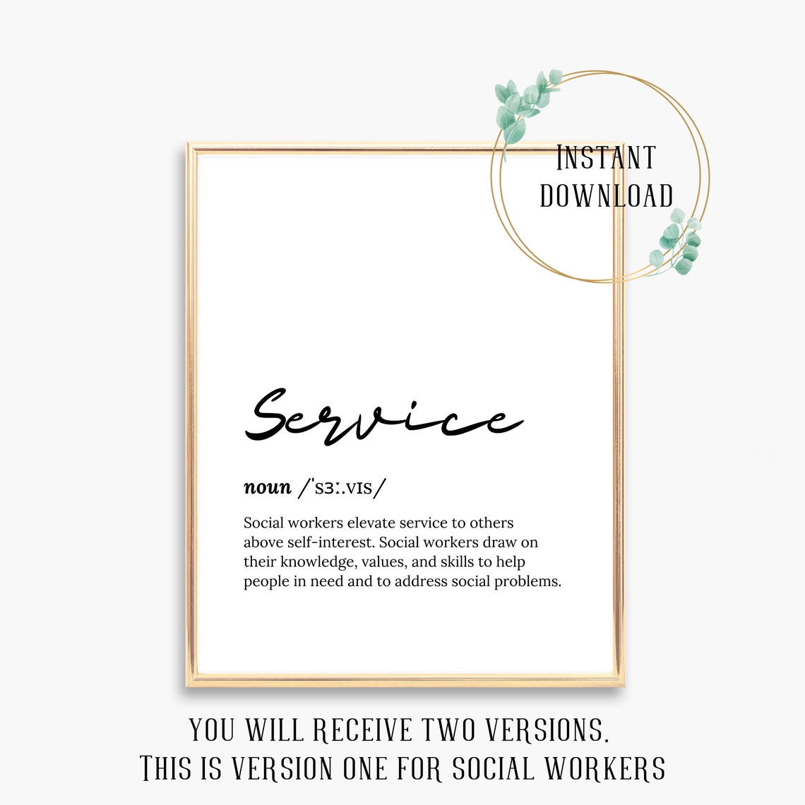 Service Social Workers Dictionary Definition Script Font Poster