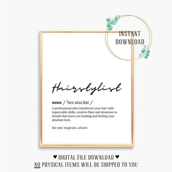Hairstylist Definition Meaning Salon Dictionary Script Wall Poster