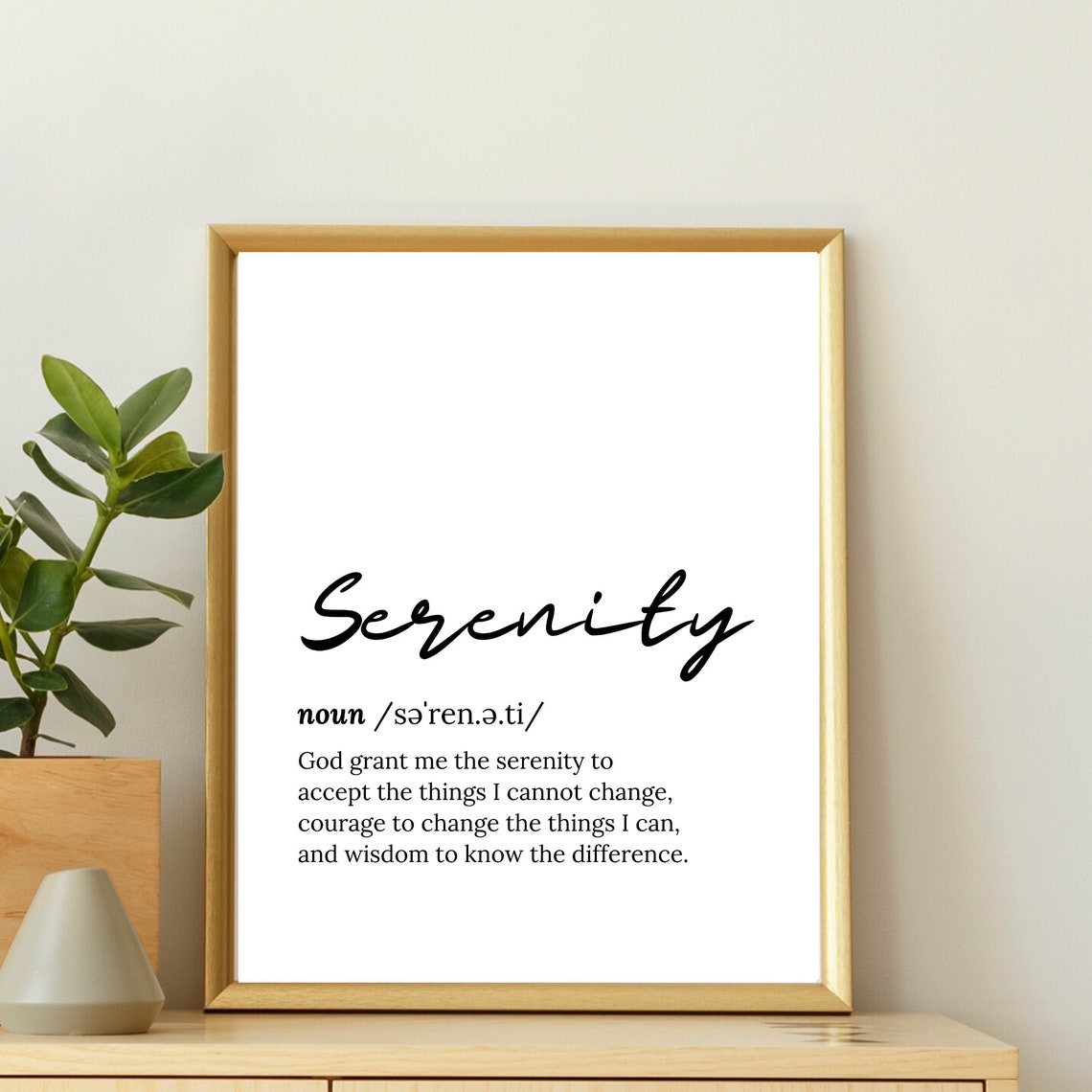 Serenity Prayer Definition Script Typography Inspirational Poster - Image 2