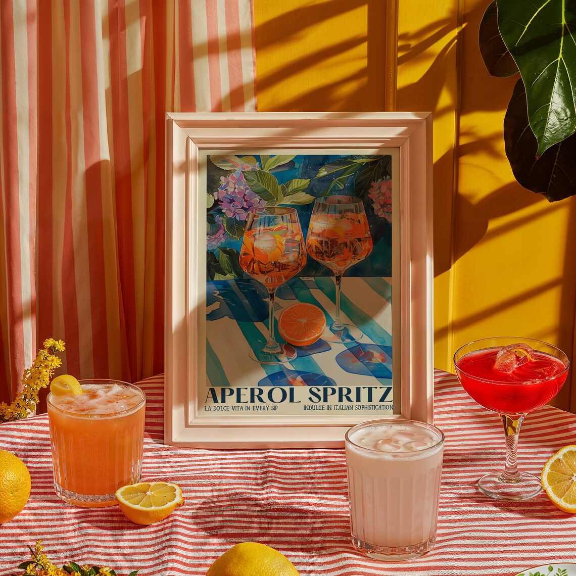 Aperol Spritz Retro Italian Cocktail Travel Bar Cart Kitchen Poster - Image 2