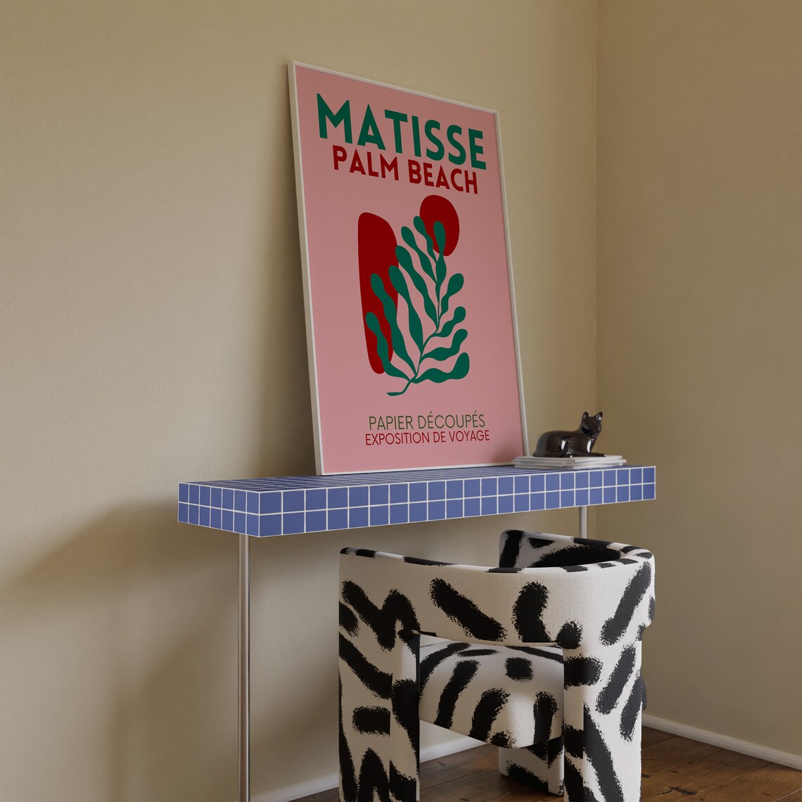 Palm Beach Matisse-Style Bright Travel Poster - Image 4