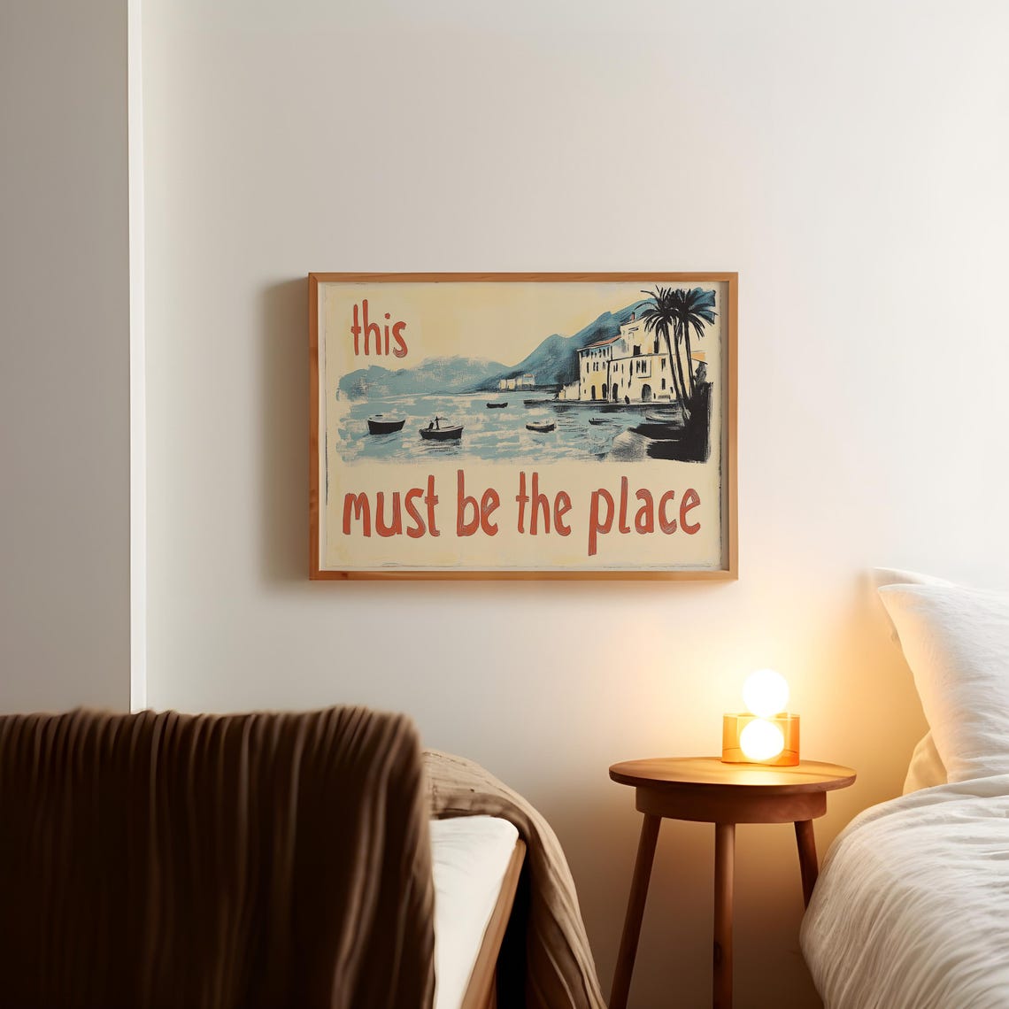 This Must Be The Place Painted Coastal Harbor Scene Travel Poster - Image 3