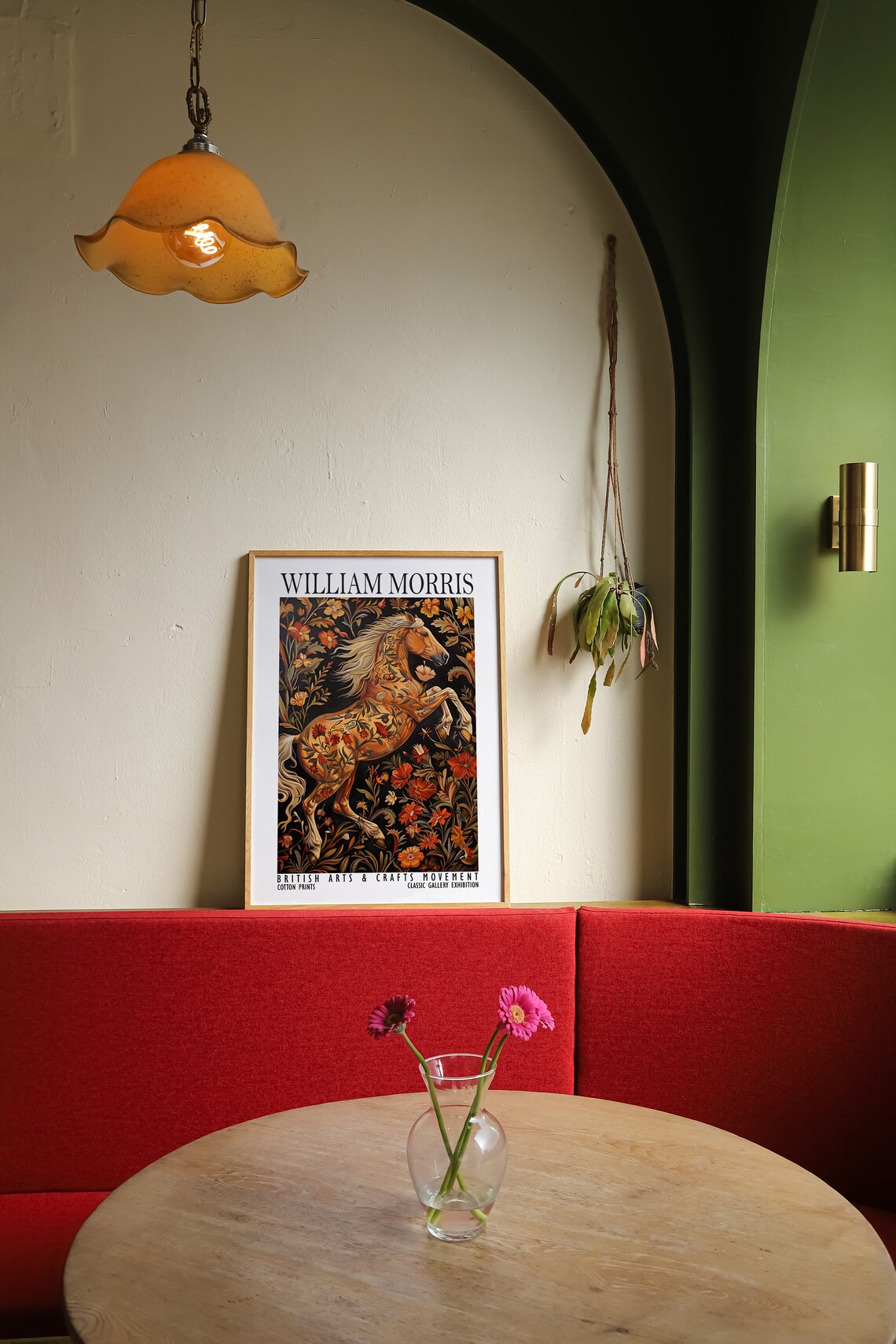 William Morris Golden Horse Floral Autumn Botanical Exhibition Poster - Image 2