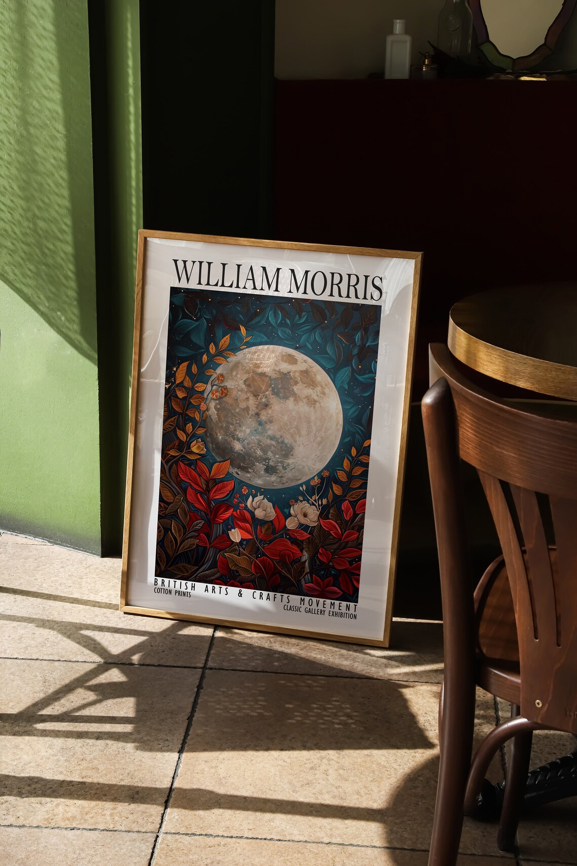 William Morris Full Moon Night Garden Botanical Exhibition Poster - Image 2