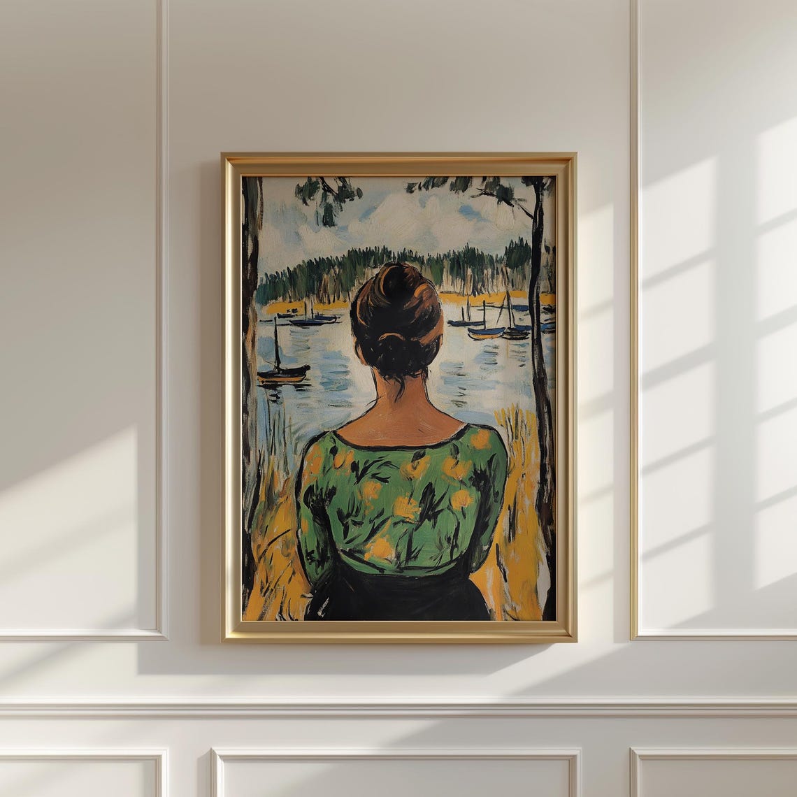 Nature Scene Henri Matisse Print Henri Matisse Style Fauvism Painting Poster Female Viewing Nature Modern Exhibition Art Harbour Boats - Image 3