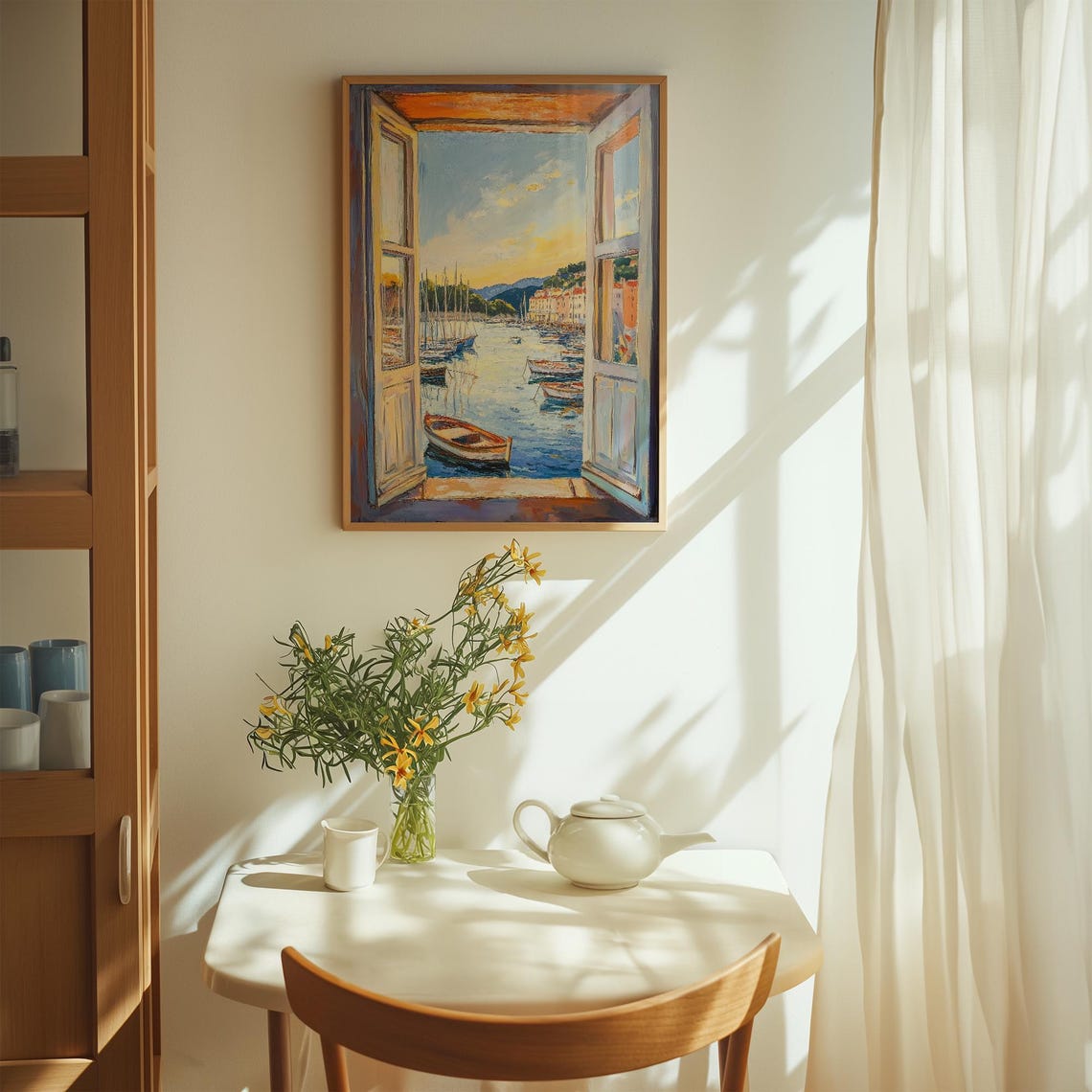 Open Window Matisse-Inspired Fauvism Harbour Art Print - Image 3