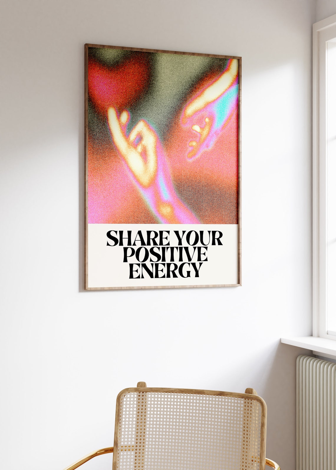 Share Your Positive Energy Aura Gradient Hands Spiritual Poster - Image 3