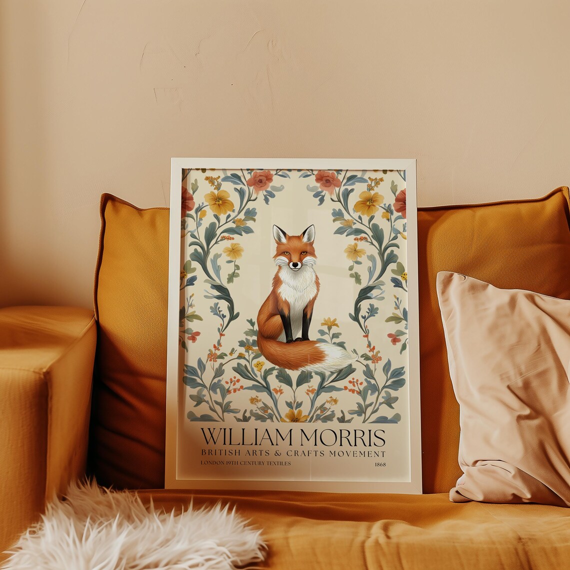 William Morris Fox Floral Vintage Arts and Crafts Style Poster - Image 3