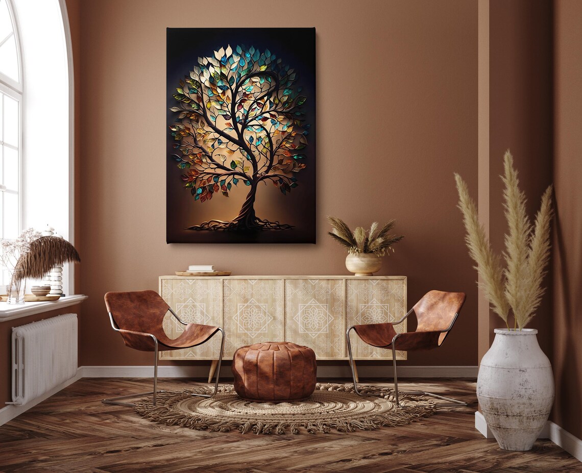Tree Of Life Modern Inspiring Wall Art Print, Tree - Image 2
