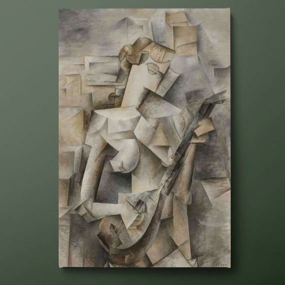 Girl With A Mandolin Wall Art Pablo Picasso Print Famous Painting Ready To Hang