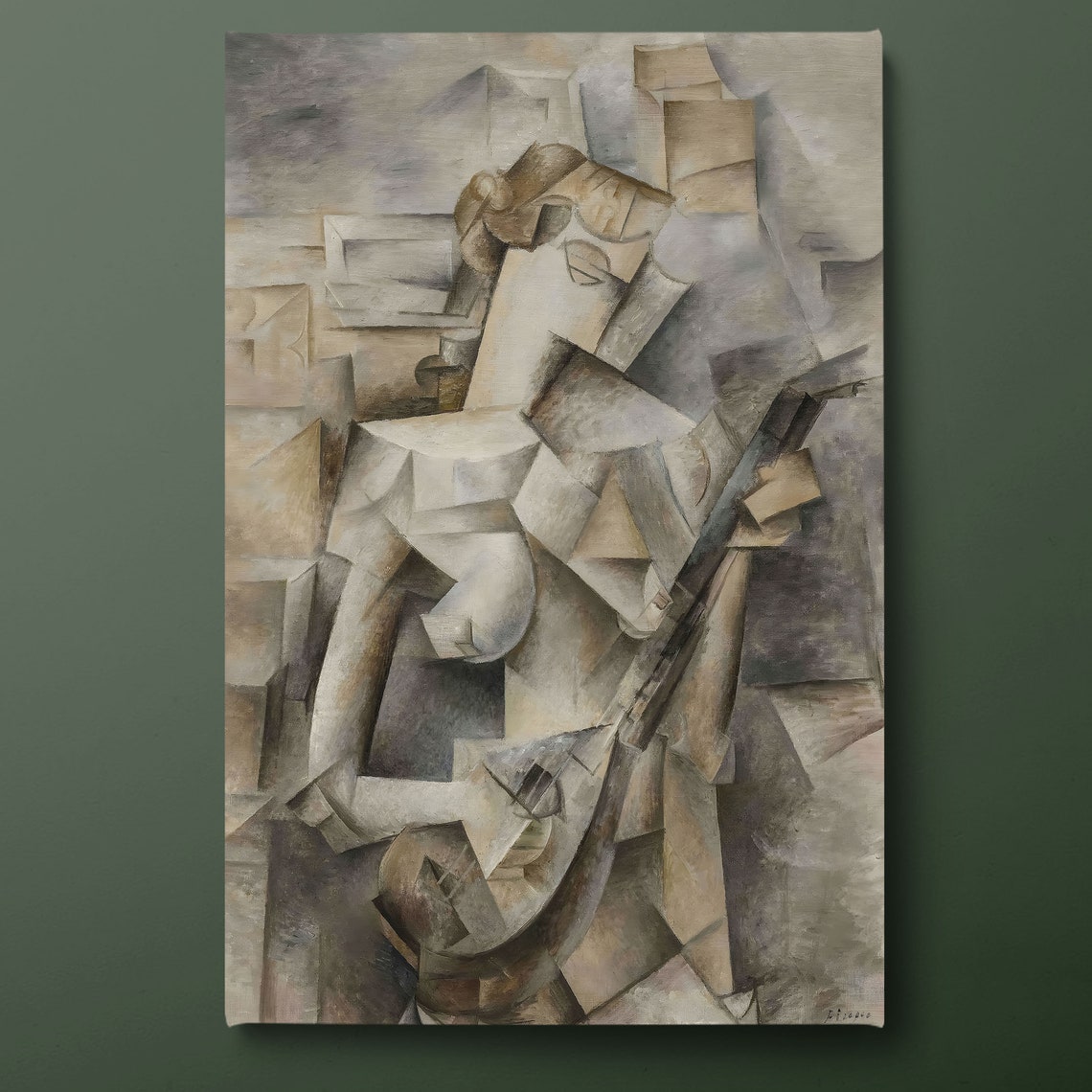 Girl With A Mandolin Wall Art Pablo Picasso Print Famous Painting Ready To Hang