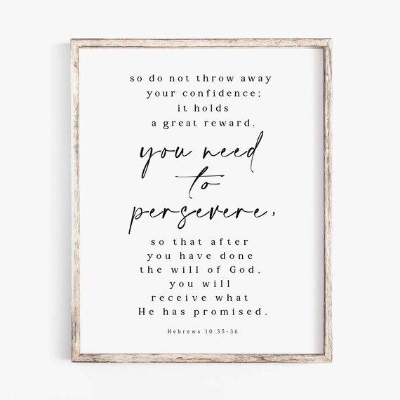 Hebrews 10:35 Bible Verse, Christian Scripture Print