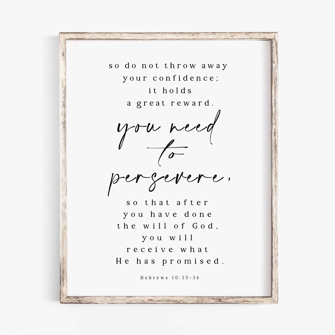 Hebrews 10:35 Bible Verse, Christian Scripture Print