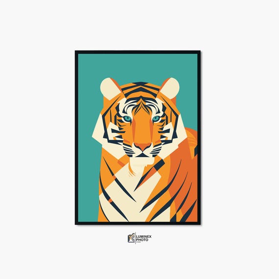 Abstract Tiger Photography Print Scandinavian Wall Art Downloadprintable Modern Dcor