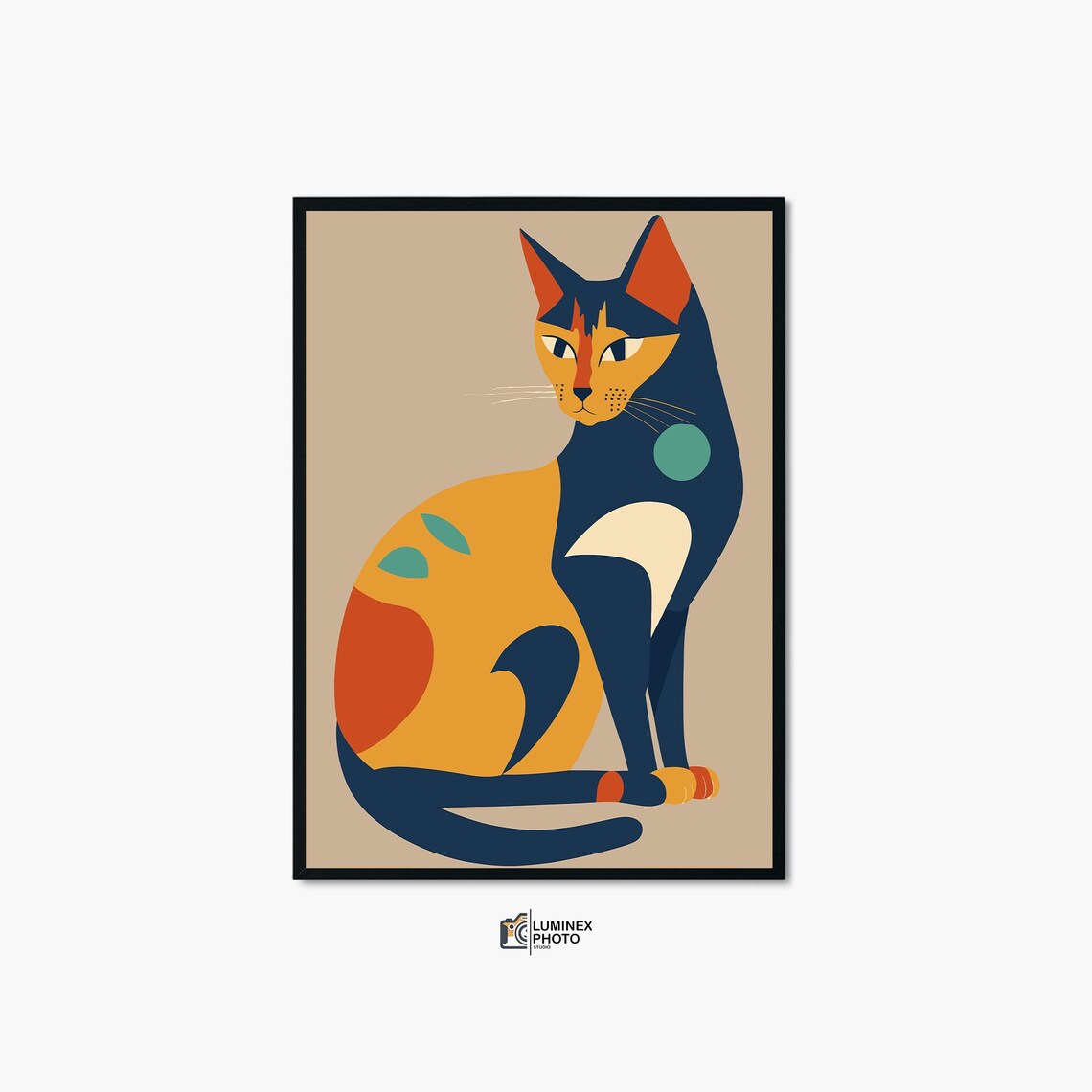 Abstract Cat Photography Print, Scandinavian Decor