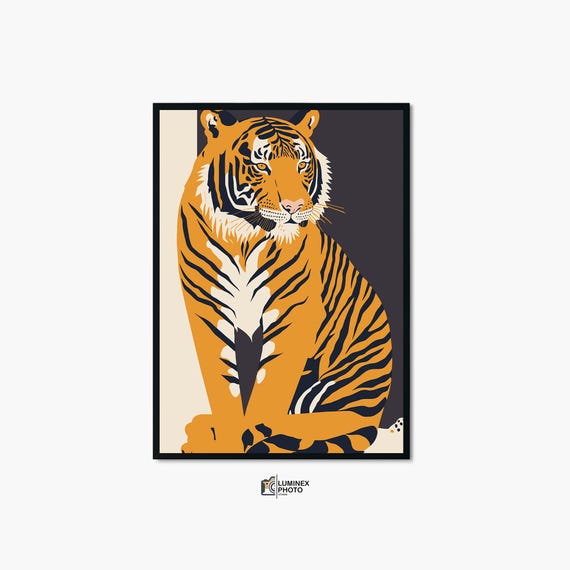 Abstract Tiger Photography Print Scandinavian Wall Art Downloadprintable Modern Dcor