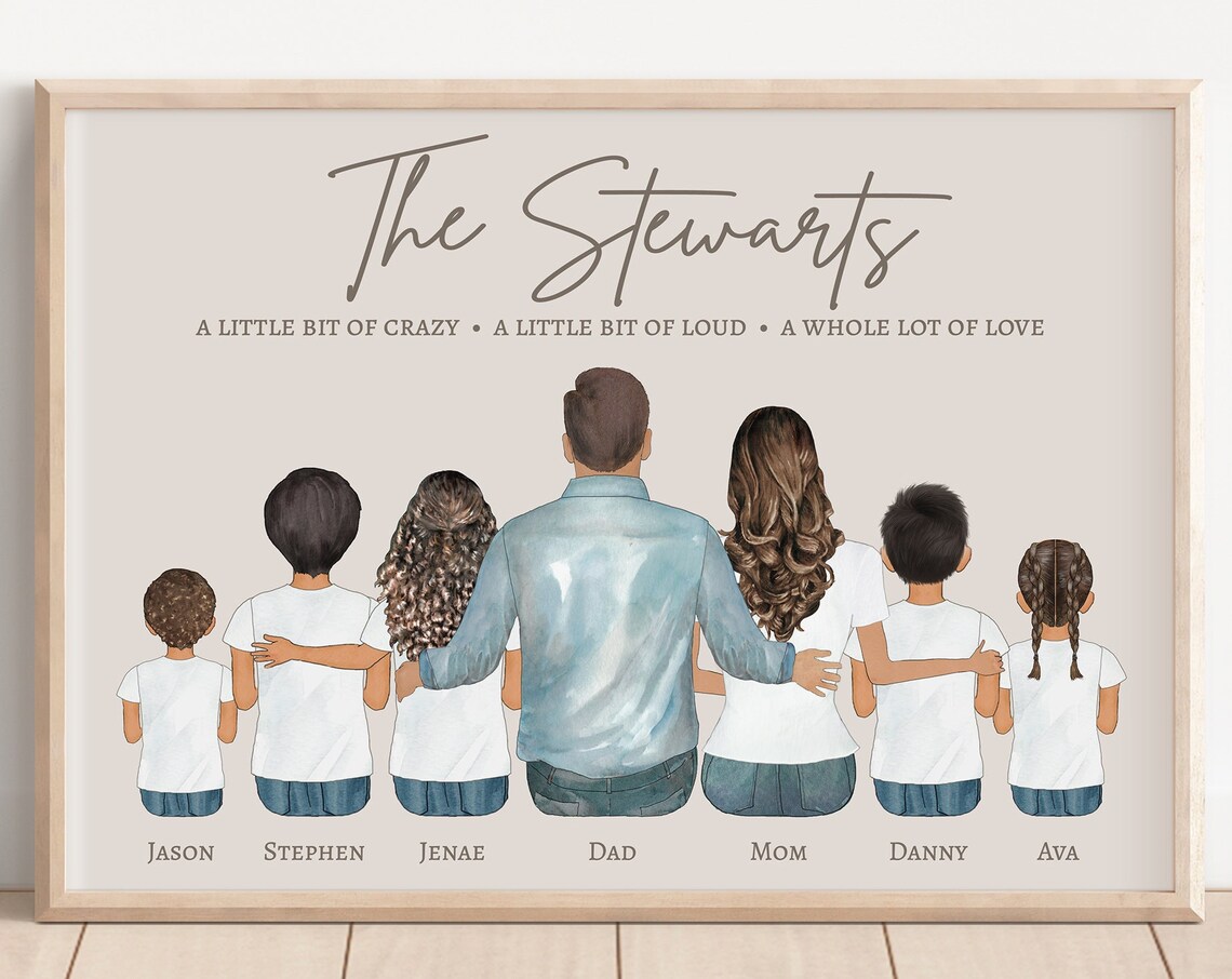 Custom The Stewarts Family Portrait with Quote Watercolor Poster