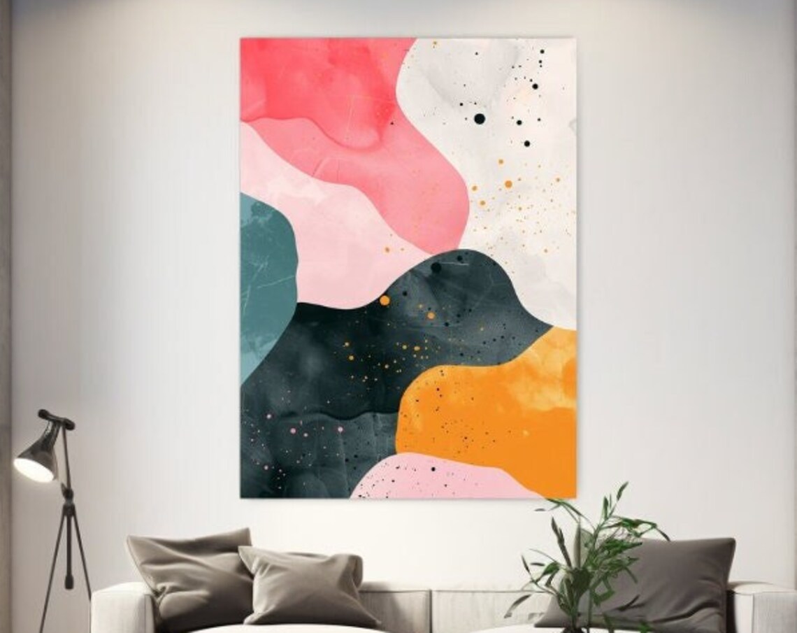 Minimalist Pink Tones Abstraction Art Print, Abstract