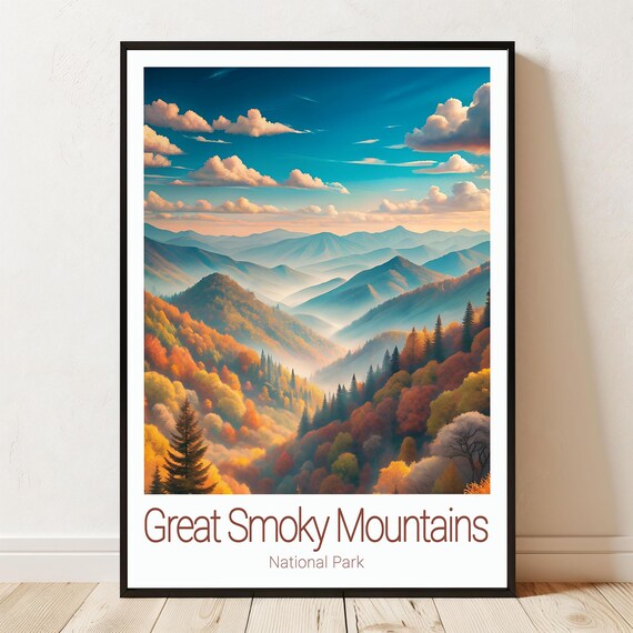 Great Smoky Mountains National Park Autumn Foliage Travel Poster