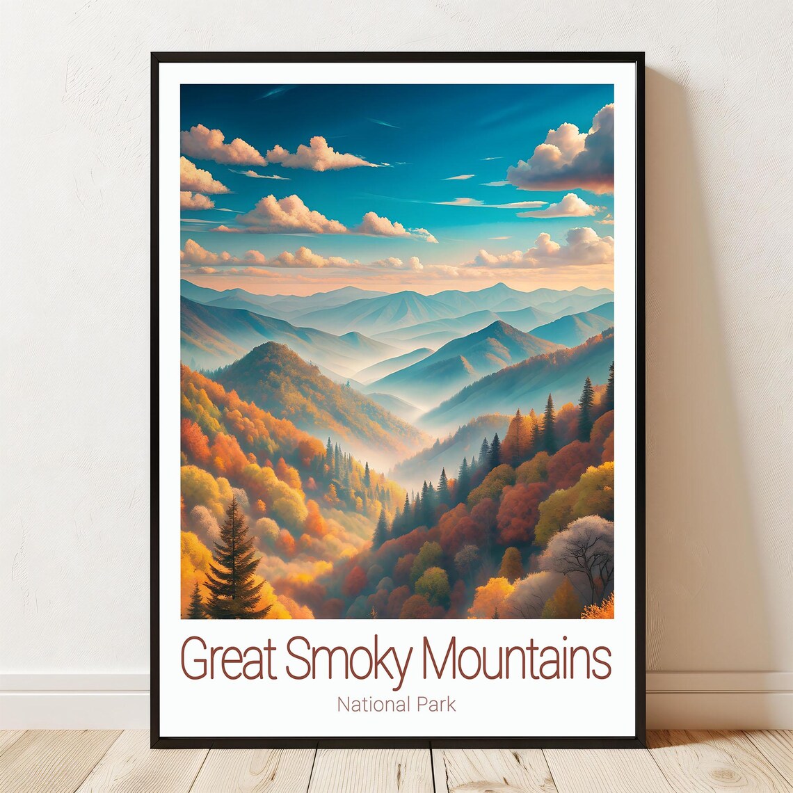 Great Smoky Mountains National Park Autumn Foliage Travel Poster