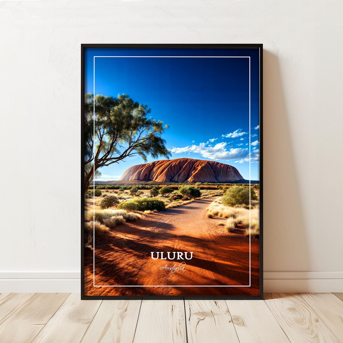 Uluru Australia Red Desert Dirt Road Outback Travel Photo Poster