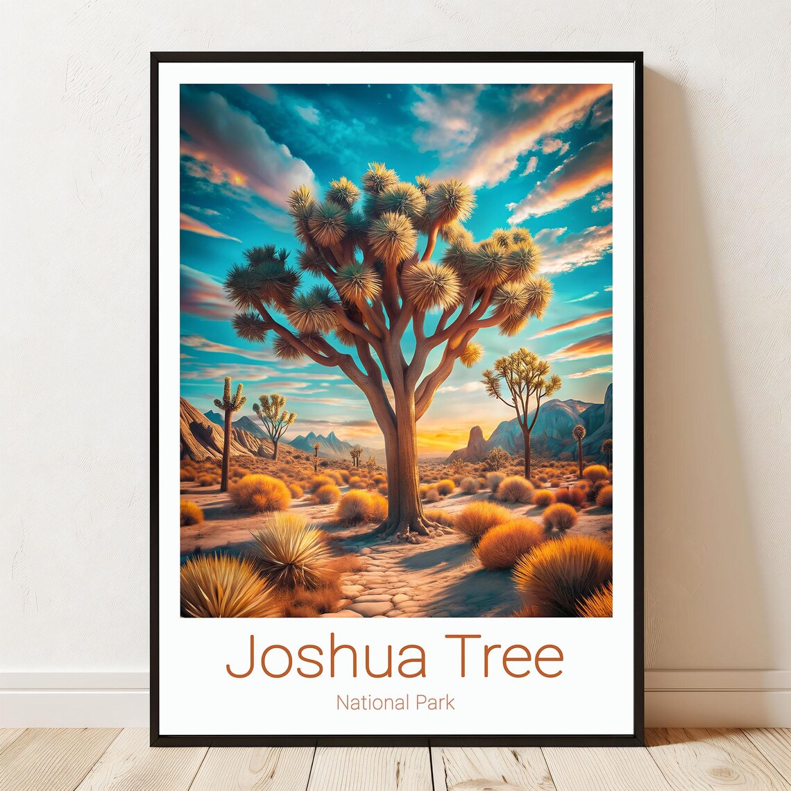 Joshua Tree National Park Desert Sunset Landscape Travel Poster