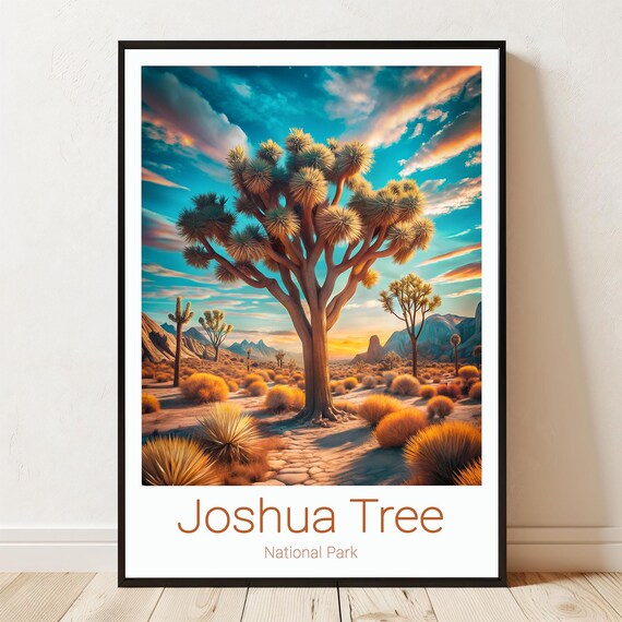 Joshua Tree National Park Desert Sunset Landscape Travel Poster