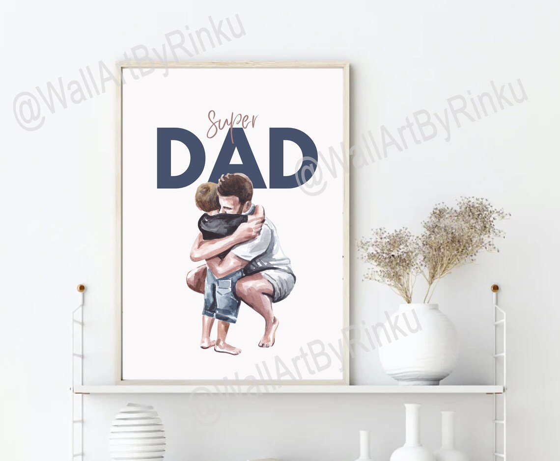 Father and Son Watercolour Art Print for Father's Day - Image 3