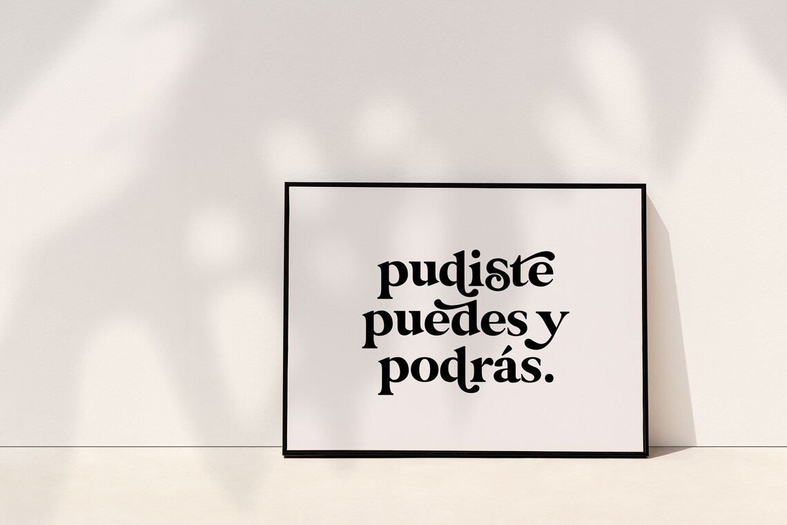 Pudiste Puedes Y Podras Spanish Inspirational Quote Poster Bold Typography - Image 2