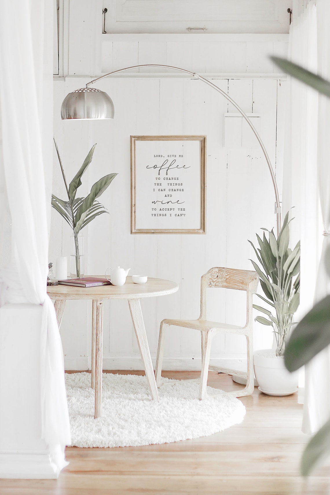 Lord Give Me Coffee To Change Things And Wine Minimalist Wall Art - Image 2