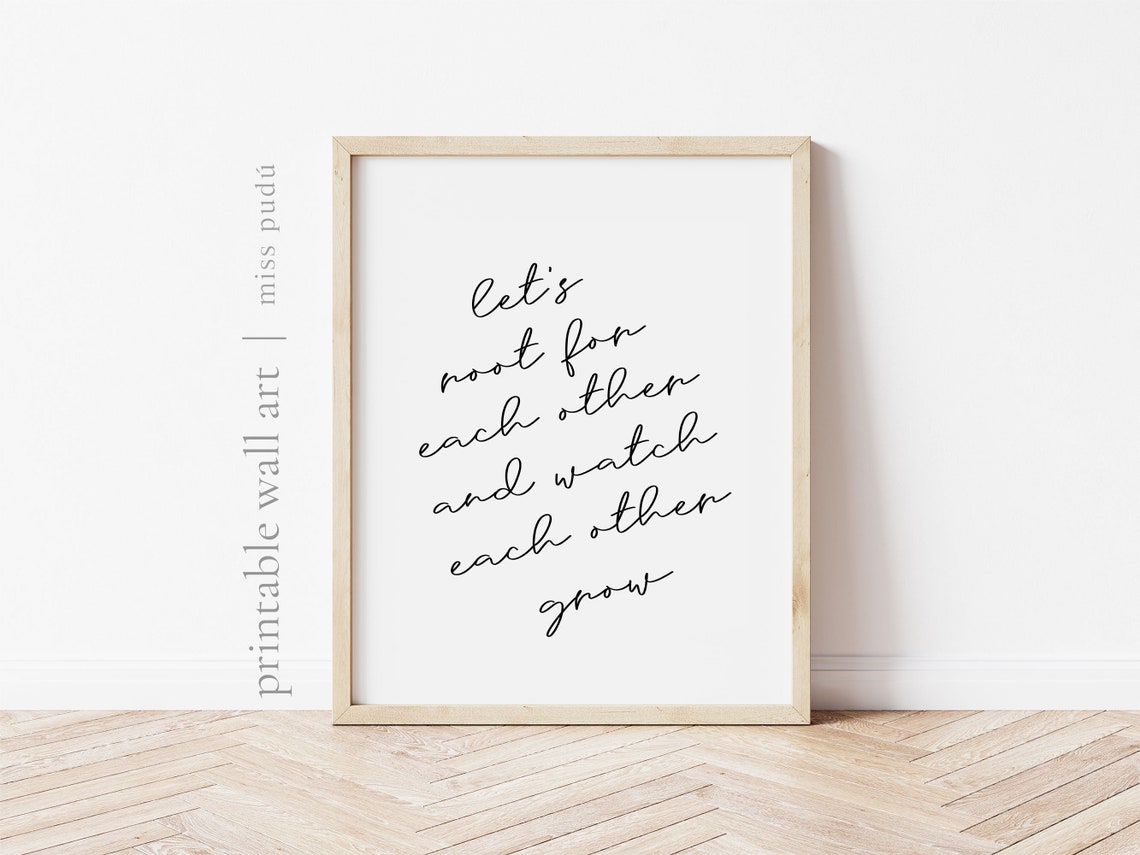 Lets Root For Each Other Friendship Quote Poster Positive Decor - Image 2