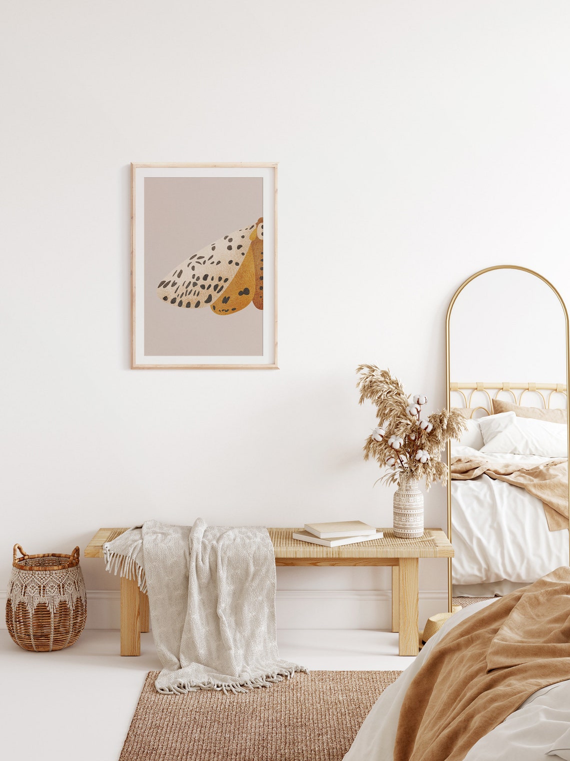 Spotted Moth Macro Illustration Nocturnal Insect Art Poster Nature - Image 2