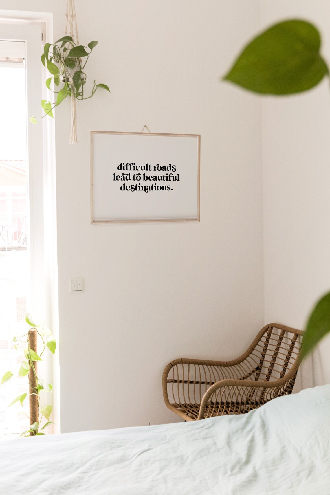 Difficult Roads Lead To Beautiful Destinations Travel Quote Wall Art - Image 3