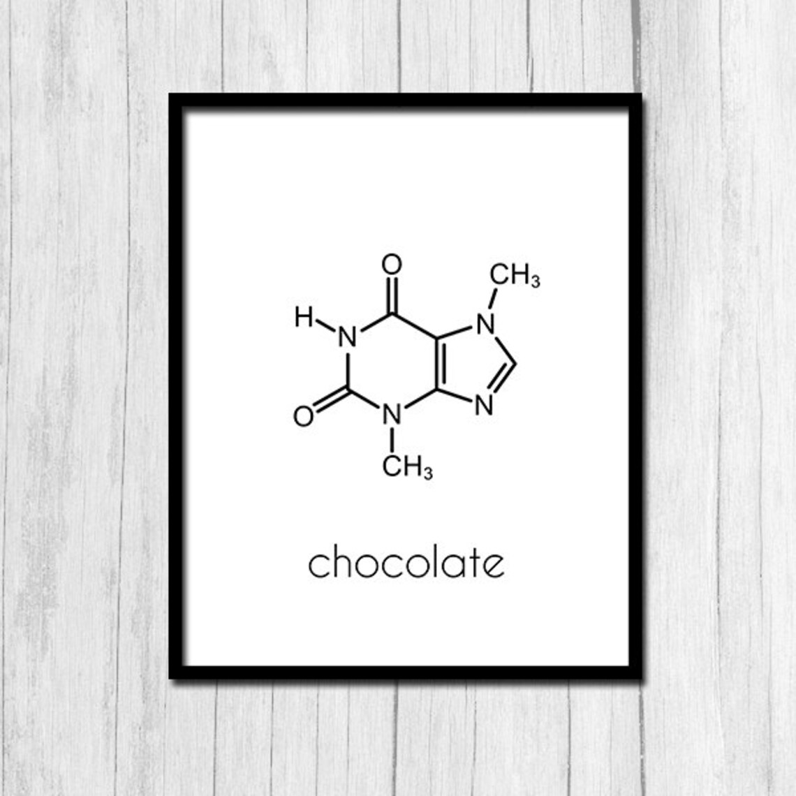 Chocolate Molecule Art Print, Gift For Scientist