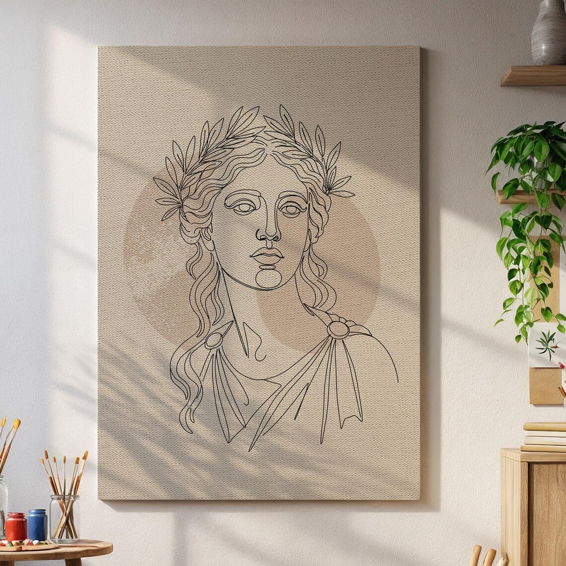Greek Goddess Bust Classical Line Art Statue Style Art Poster