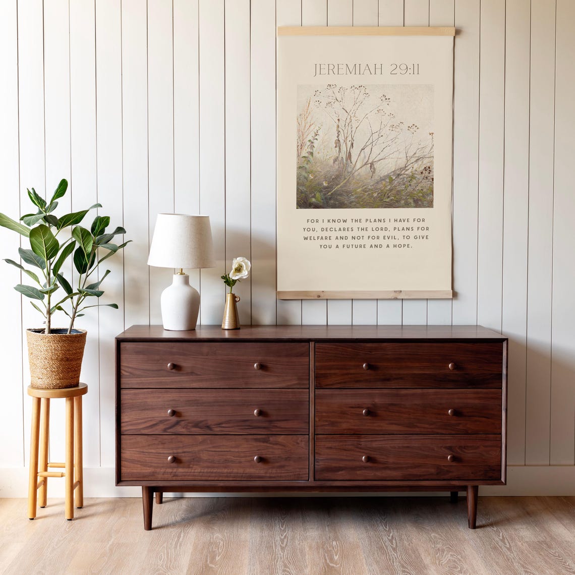 Jeremiah 29:11 Future and Hope Misty Botanical Scripture Poster - Image 2