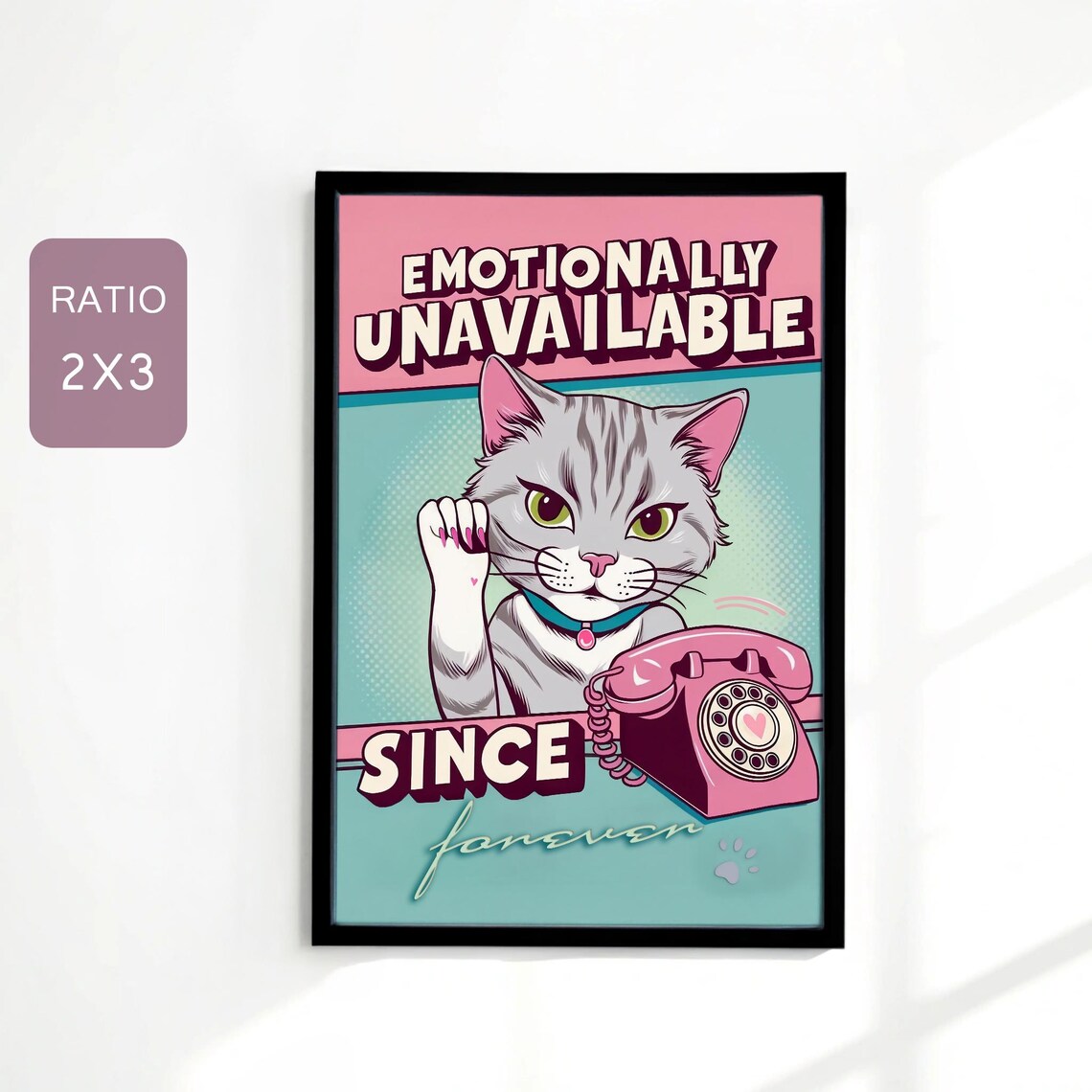 Funny Cat Poster, Modern Pop Art Room Decor - Image 5