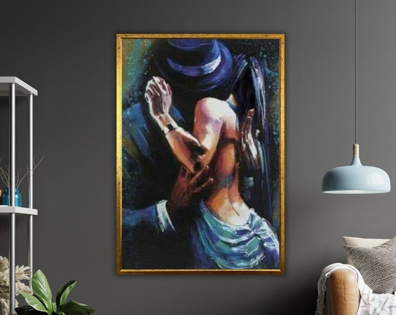 Tango Serenade Art Print Ready To Hang Framed Wall Decor Dance Inspired