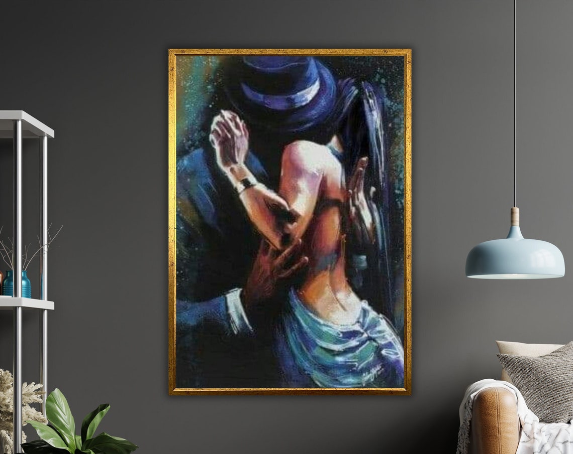 Tango Serenade Art Print Ready To Hang Framed Wall Decor Dance Inspired
