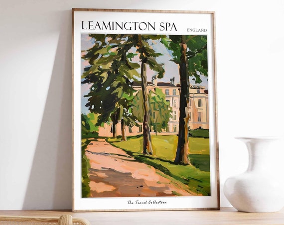 Leamington Spa Poster England Travel Print British Decor United Kingdom Travel Poster Leamington Spa Gift Leamington Spa Travel Poster