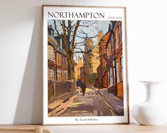 Northampton Poster England Travel Print British Decor United Kingdom Travel Poster Northampton Gift Northampton Travel Poster