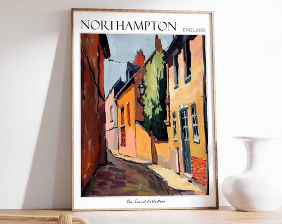Northampton Poster England Travel Print British Decor United Kingdom Travel Poster Northampton Gift Northampton Travel Poster