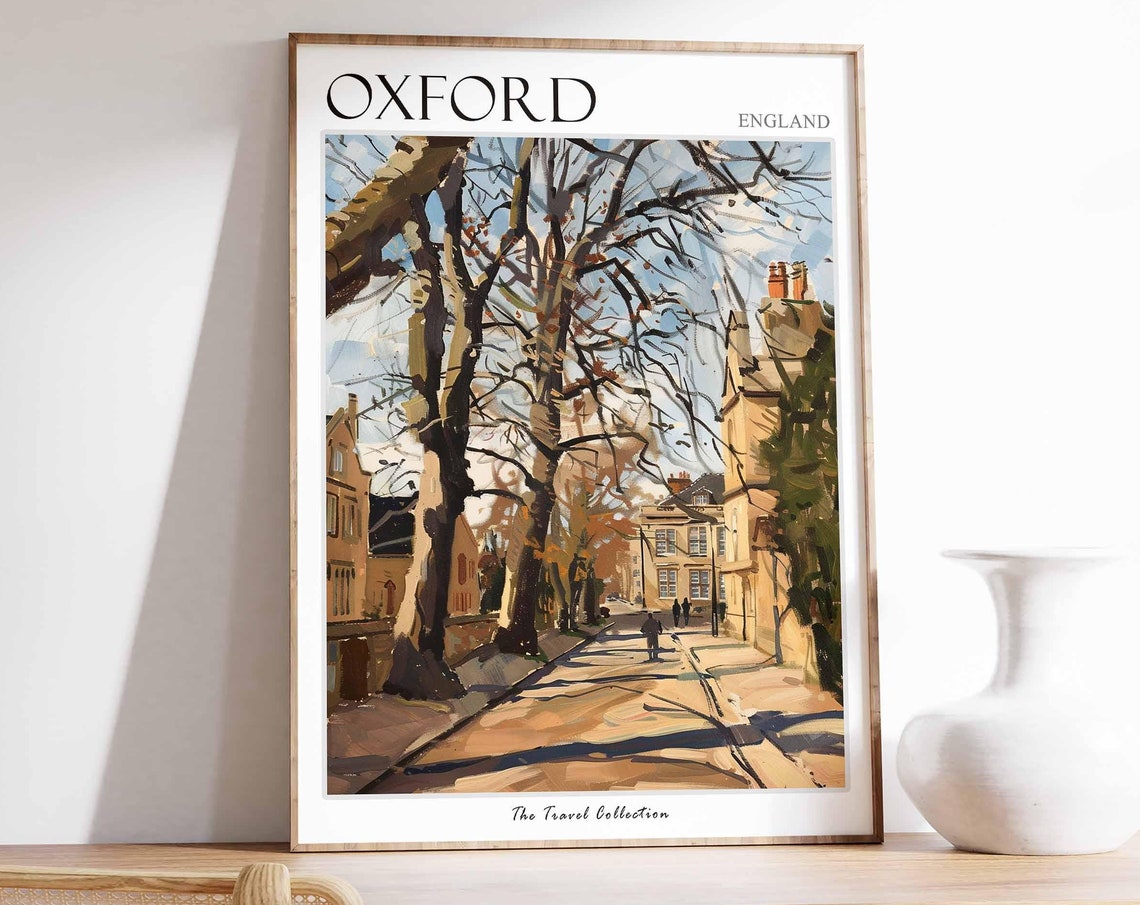 Oxford Poster England Travel Print British Decor United Kingdom Travel Poster City Print Oxford Gift Oxford Travel Poster