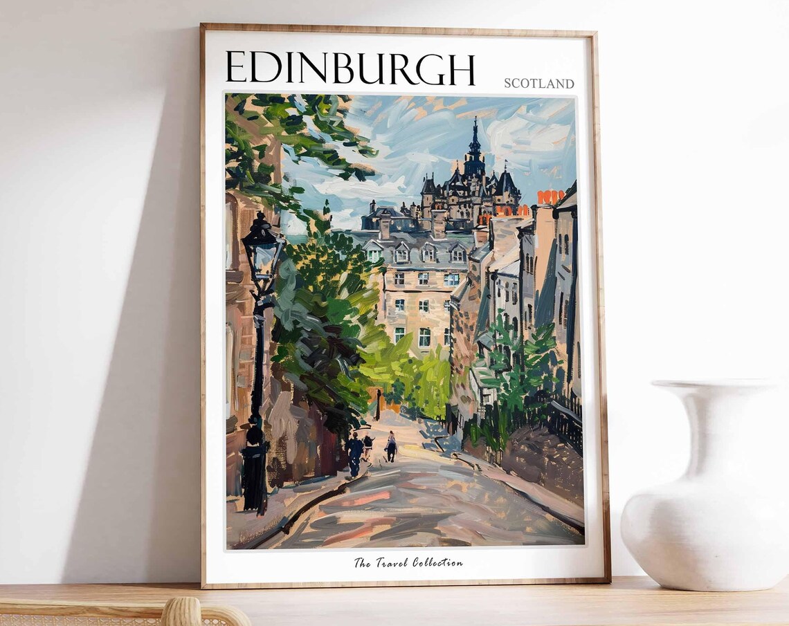 Edinburgh Scotland Old Town Street Climbing to Castle Poster