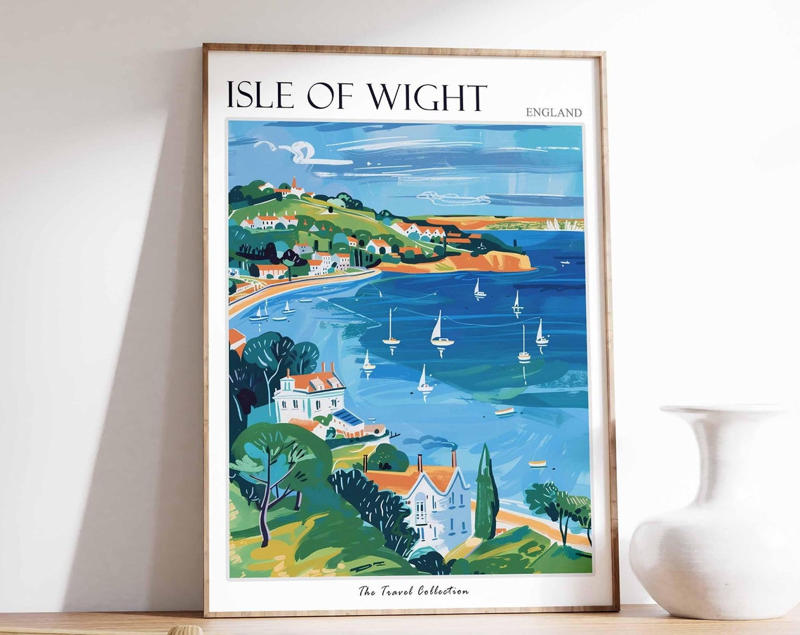 Isle Of Wight Poster Scotland Poster Isle Of Wight Travel Art Isle Of Wight Uk England Travel Beach House Decor