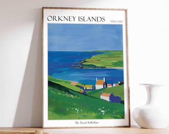 Orkney Islands Poster Scotland Poster Island Poster Scottish Decor Travel Print Wall Art Home Decor Scotland Travel Orkney Scotland