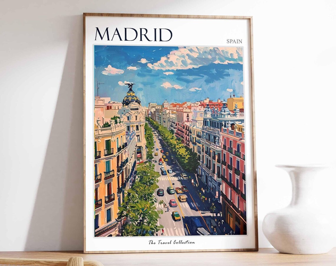 Madrid Travel Poster, Spanish Wall Art Print