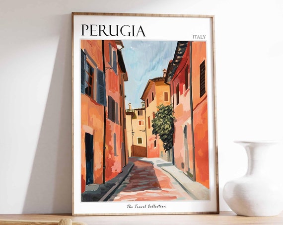 Perugia Poster Italian Travel Print Perugia Travel Art Perugia Wall Art Italian Travel Perugia Home Decor Perugia Travel Gift