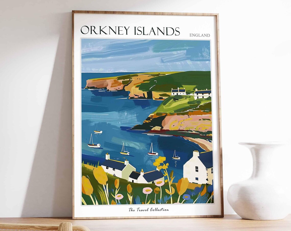 Orkney Islands Poster Scotland Poster Island Poster Scottish Decor Travel Print Wall Art Home Decor Scotland Travel Orkney Scotland